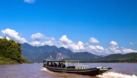 Tourist Boat on the Mekong River, Pak Beng, Laos